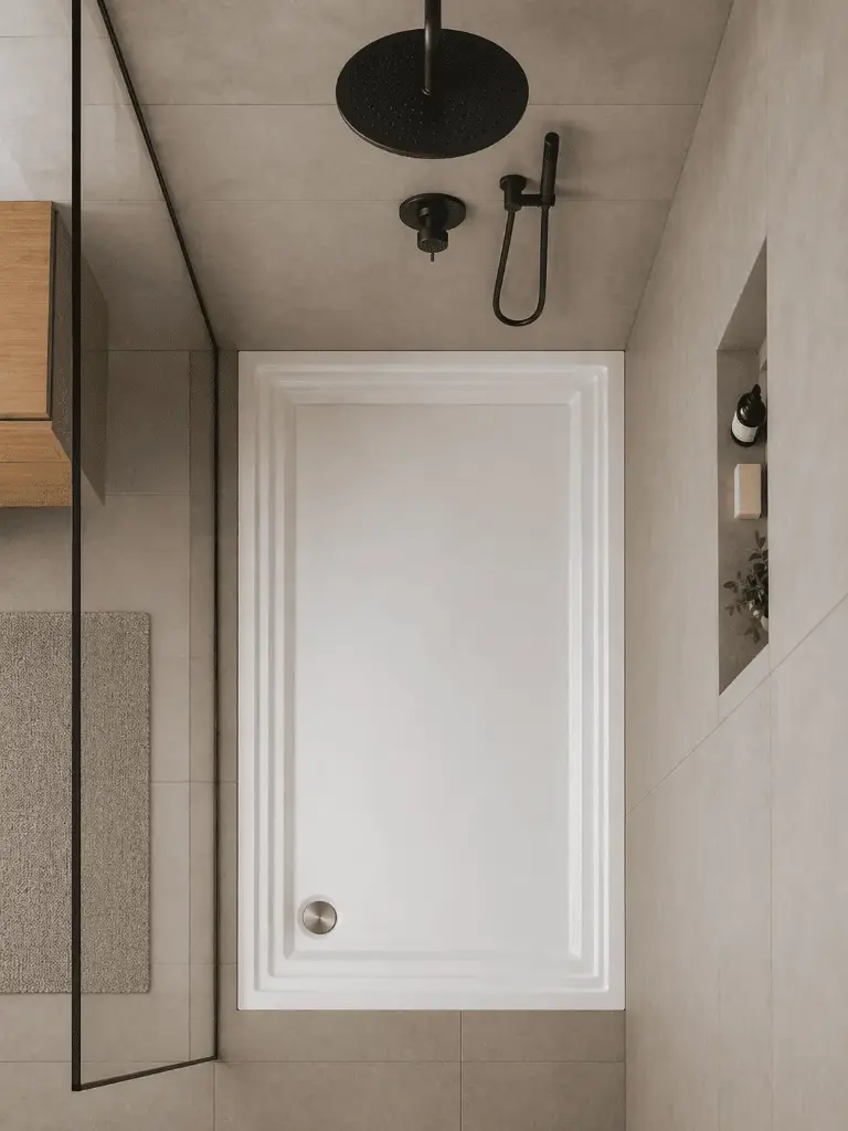 Base de ducha rectangular con antiderrapante de 162x90x14 cm