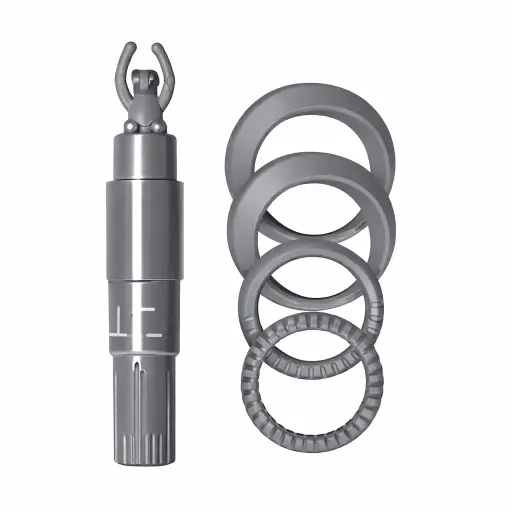 [COCKRINGS TICKLER GRIS] 4 ANILLOS Y 1 VIBRADOR DE OSITO 
